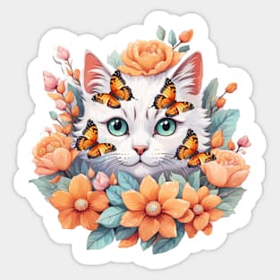 A Cute Cat illustration Sticker